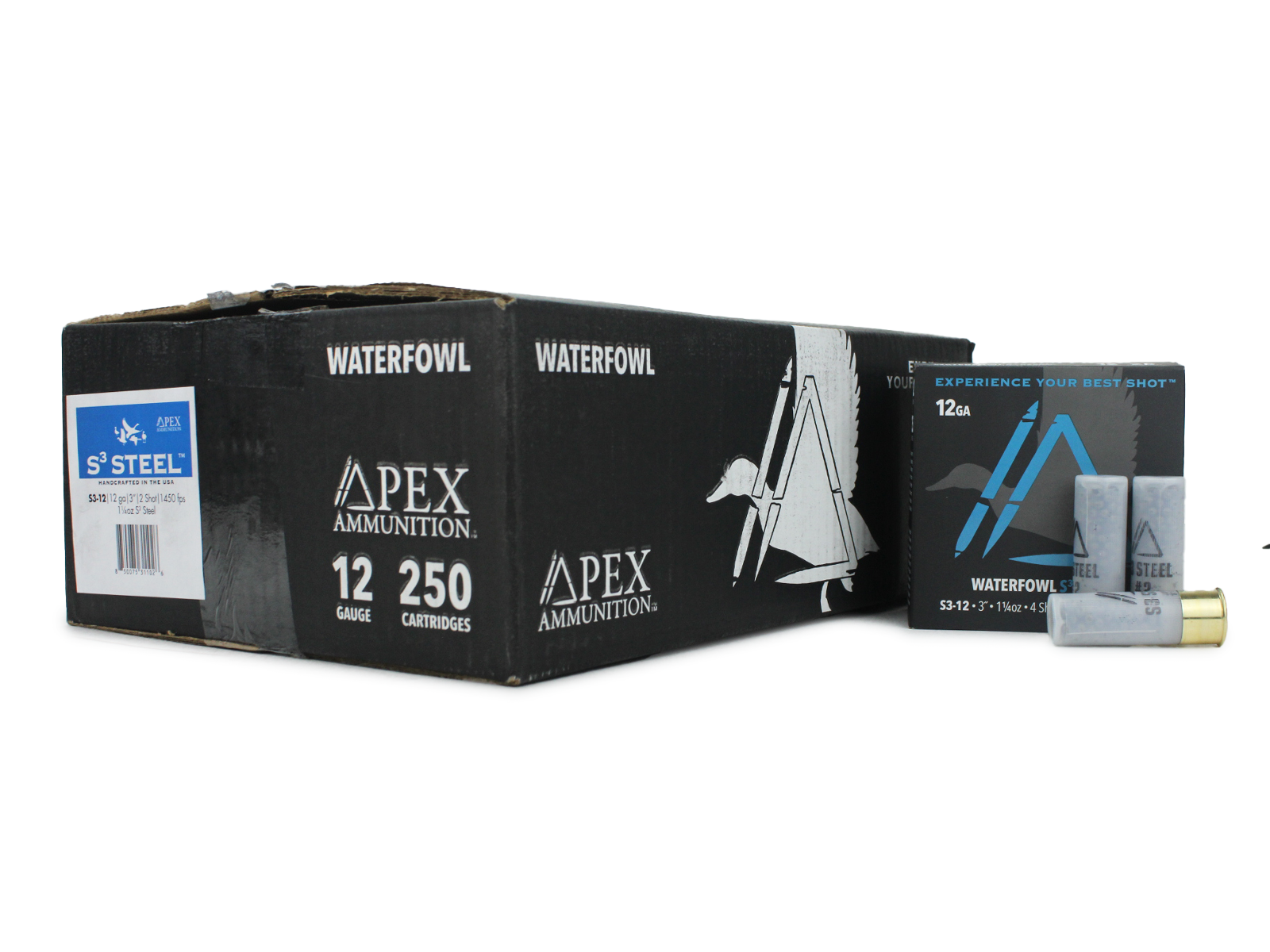 Apex S3 Steel 12 GA 3" 1-1/4 oz. #4 Waterfowl (Case)