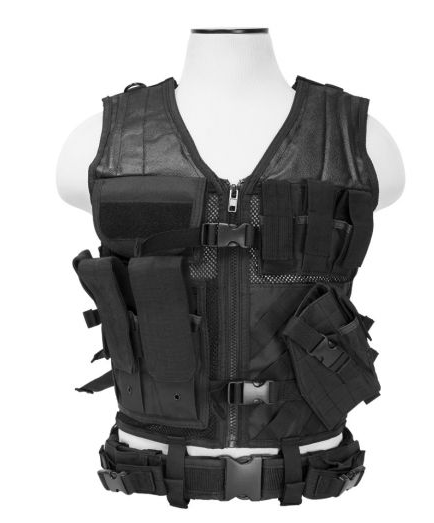 NCStar CTVL2916B Tactical  Vest XL-XXL Black PVC/Mesh Webbing