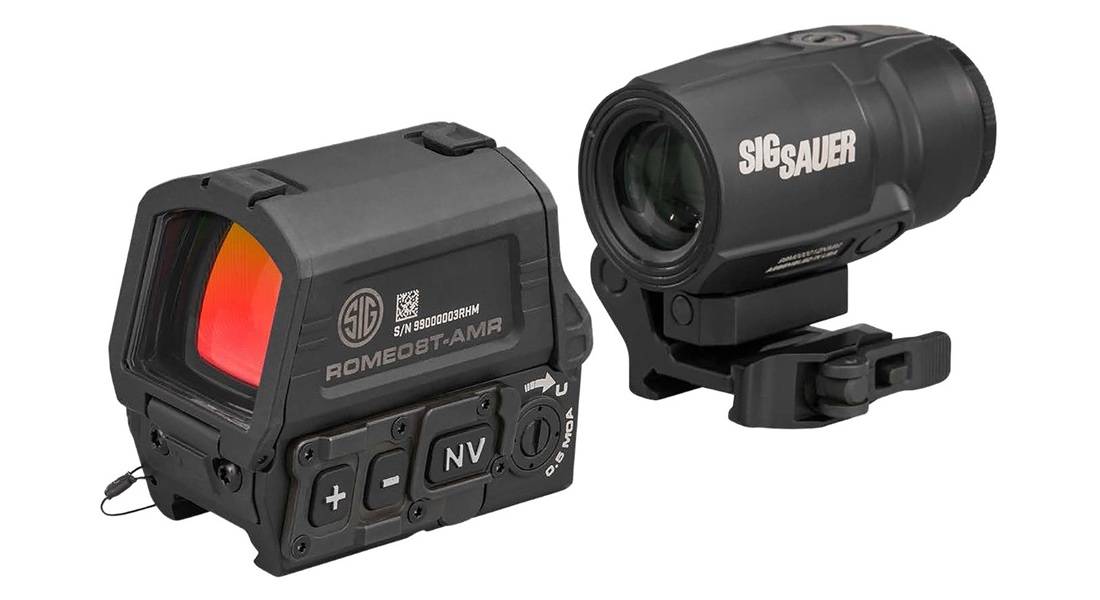 Sig Sauer Romeo8T-AMR W/Juliet3T Micro Magnifier QBCD 2.0 Reticle 1x40mm/3x22mm Picatinny