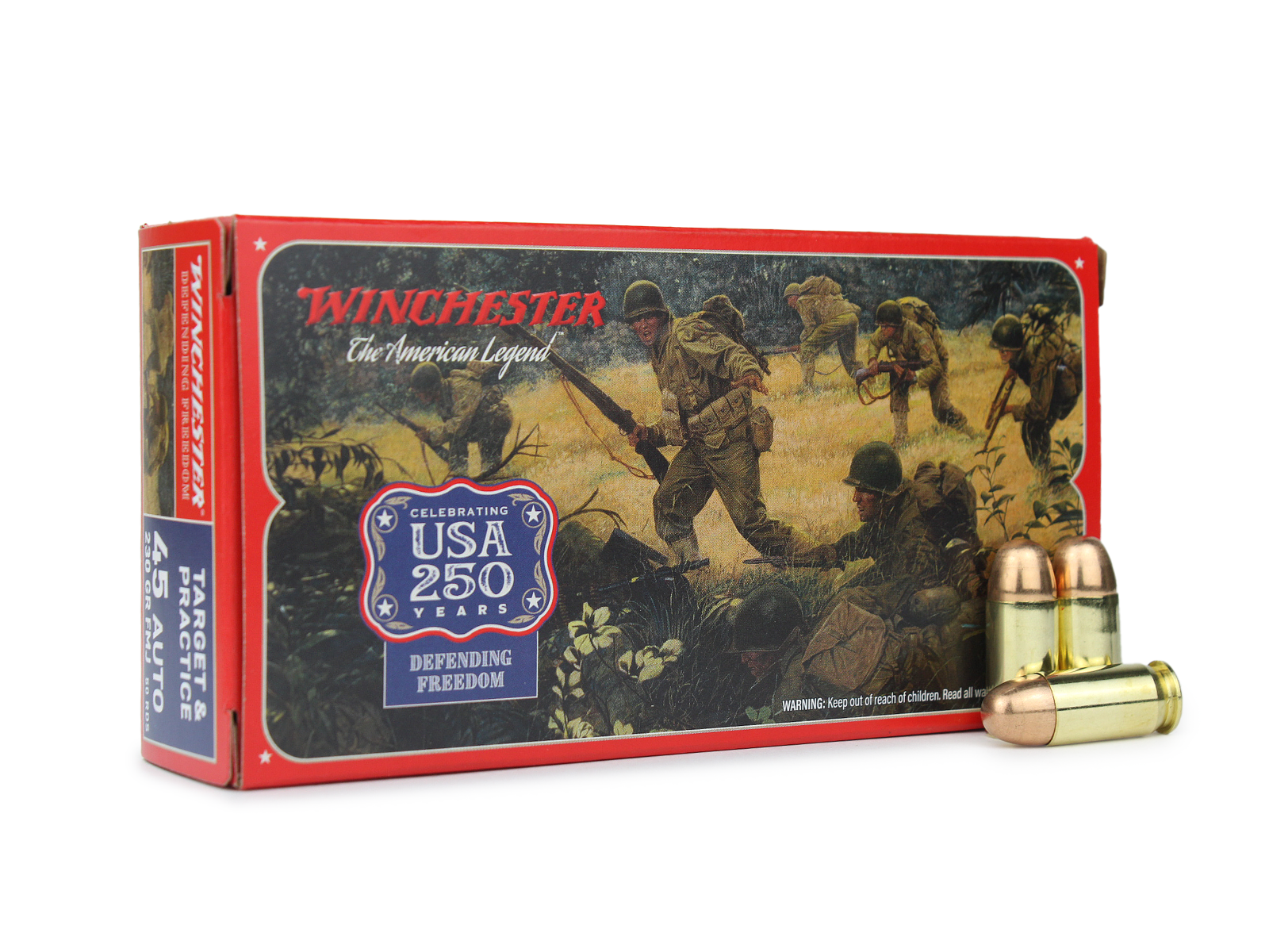 Winchester USA 250th Anniversary Edition 45 ACP 230 Gr FMJ (Box)