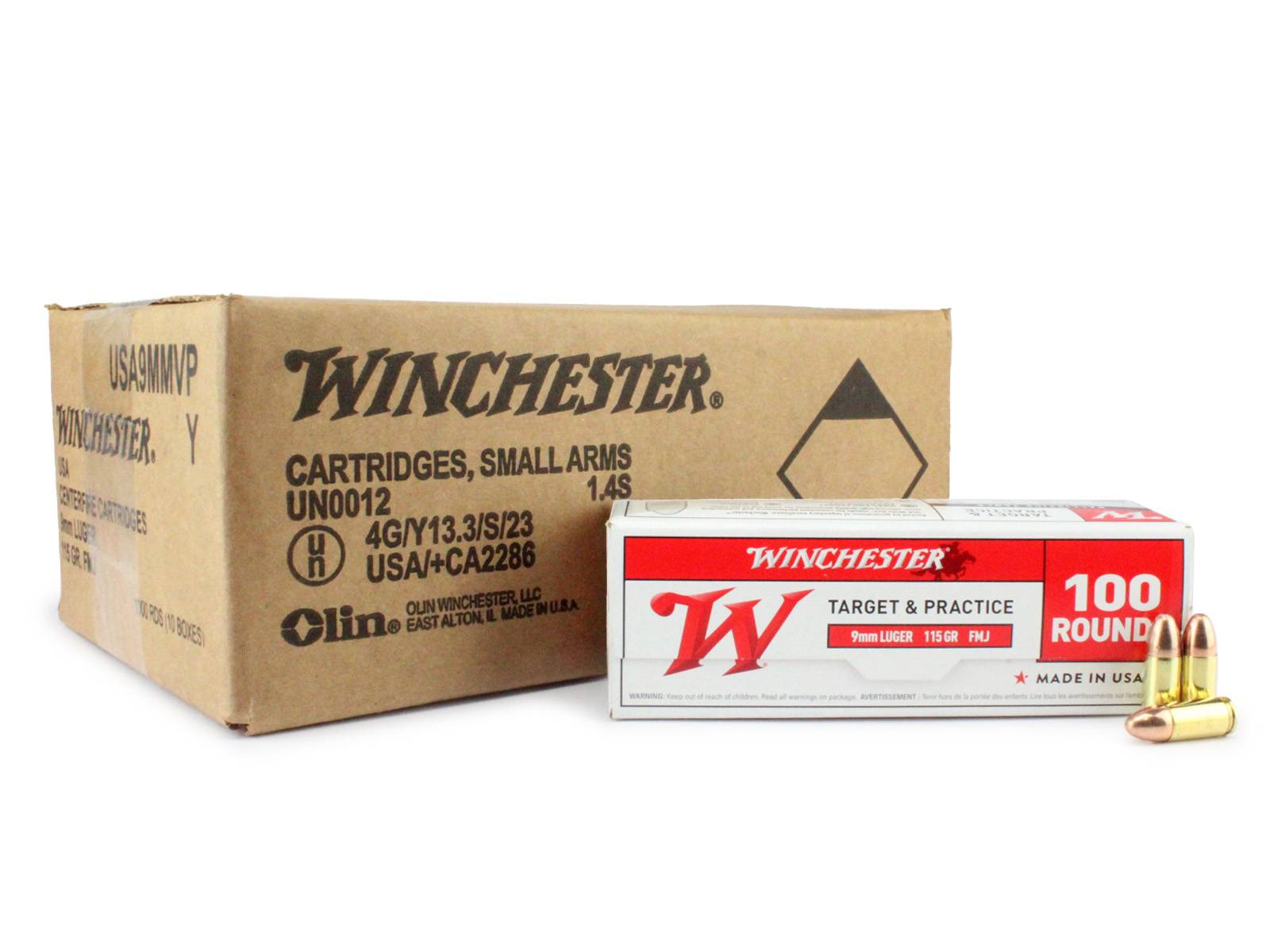 Winchester Target & Practice 9mm 115 Gr FMJ USA9MMVP (Case)