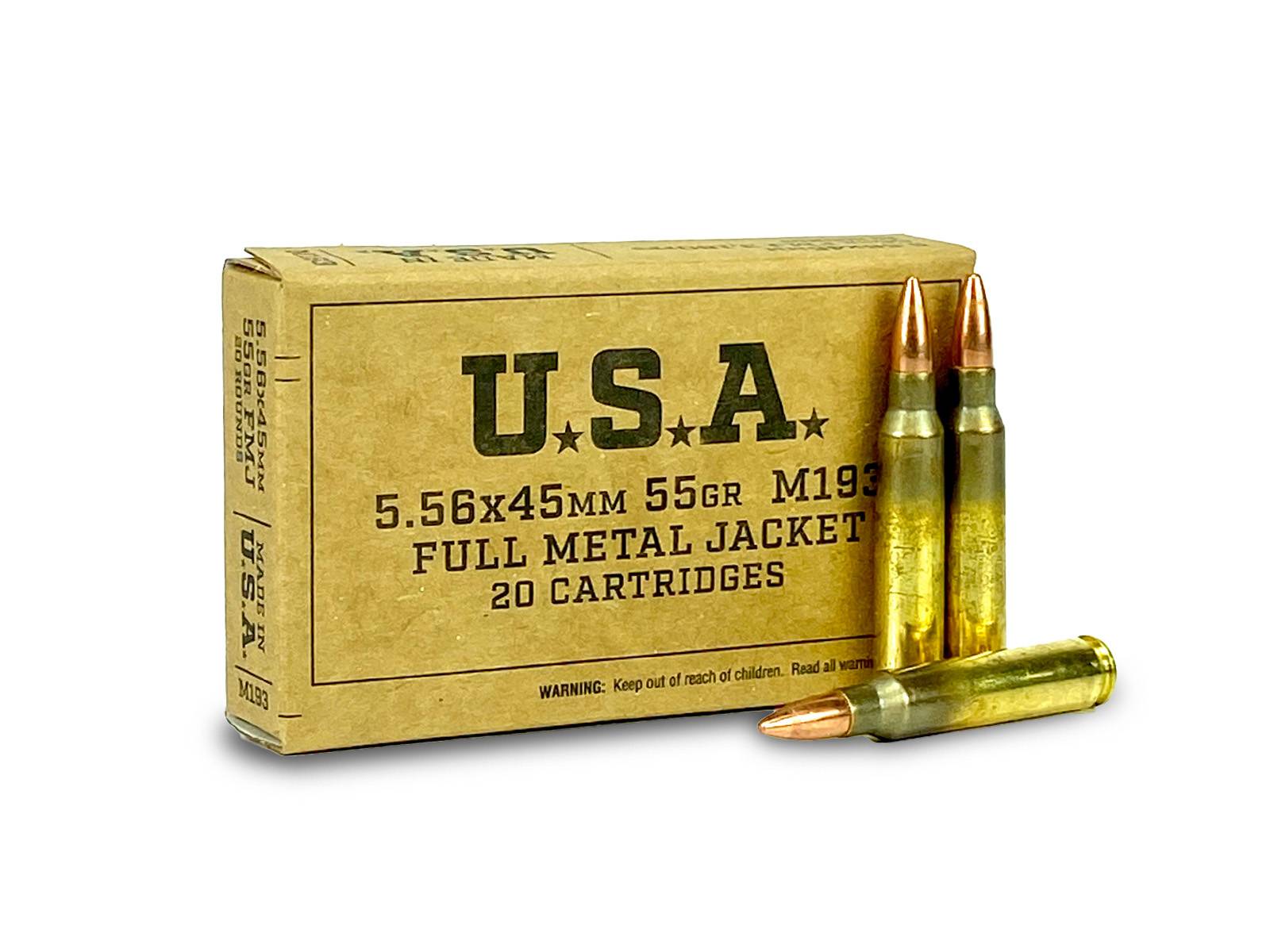 Winchester USA 5.56 NATO M193 55 Grain FMJ (Box)