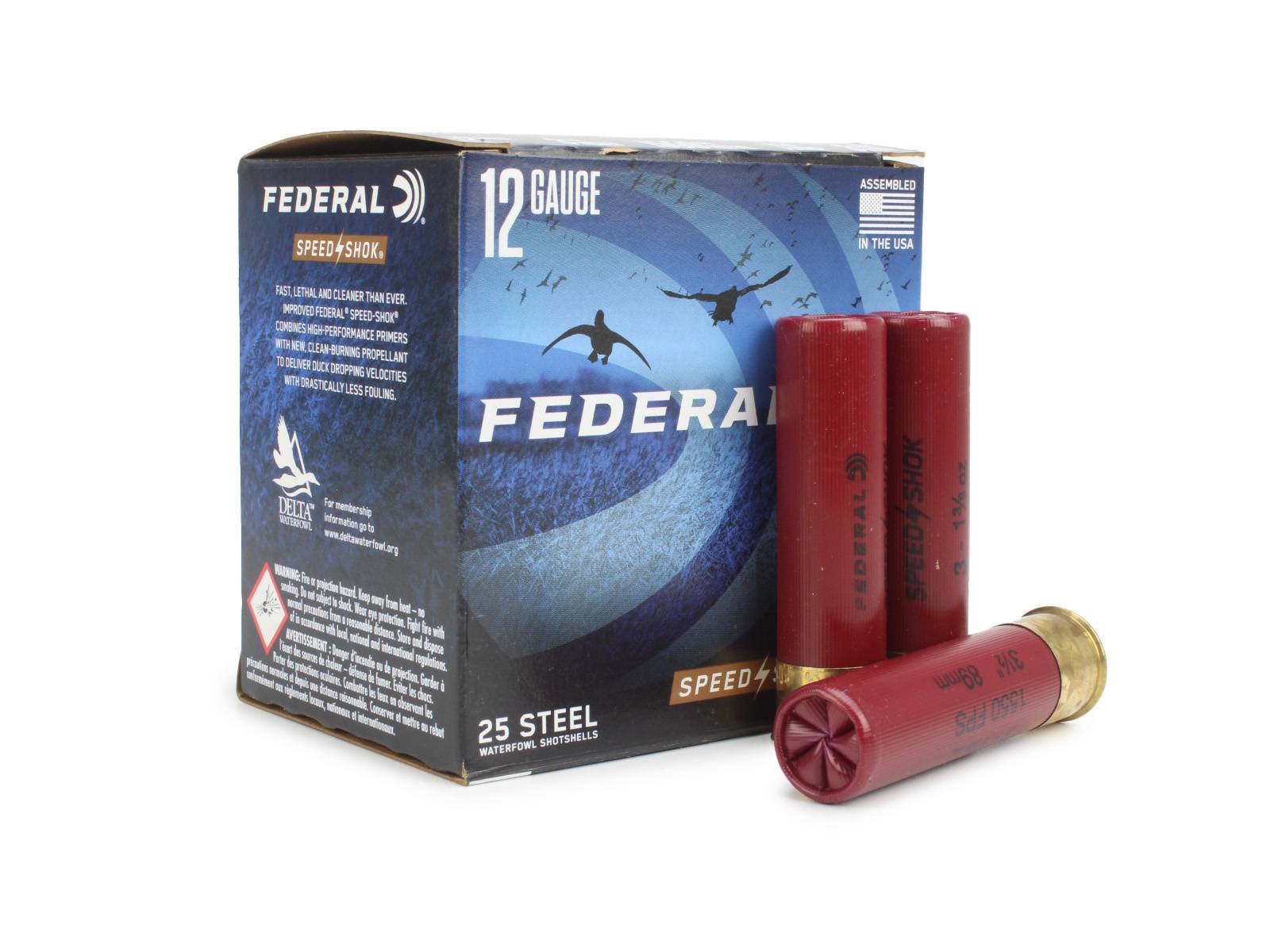Federal Speed-Shok Waterfowl 12 Gauge Ammo 3-1/2" #3 Steel Shot 1-3/8 oz Box of 25