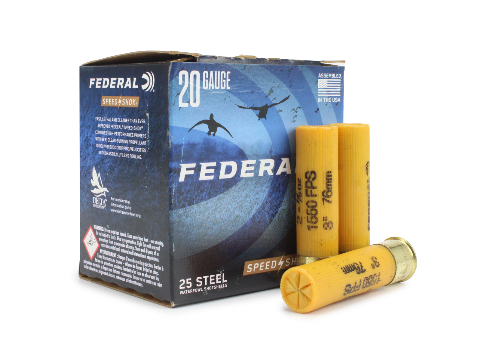 Federal Speed-Shok 20 Gauge 3 7/8 oz 2 Shot Steel (Box)