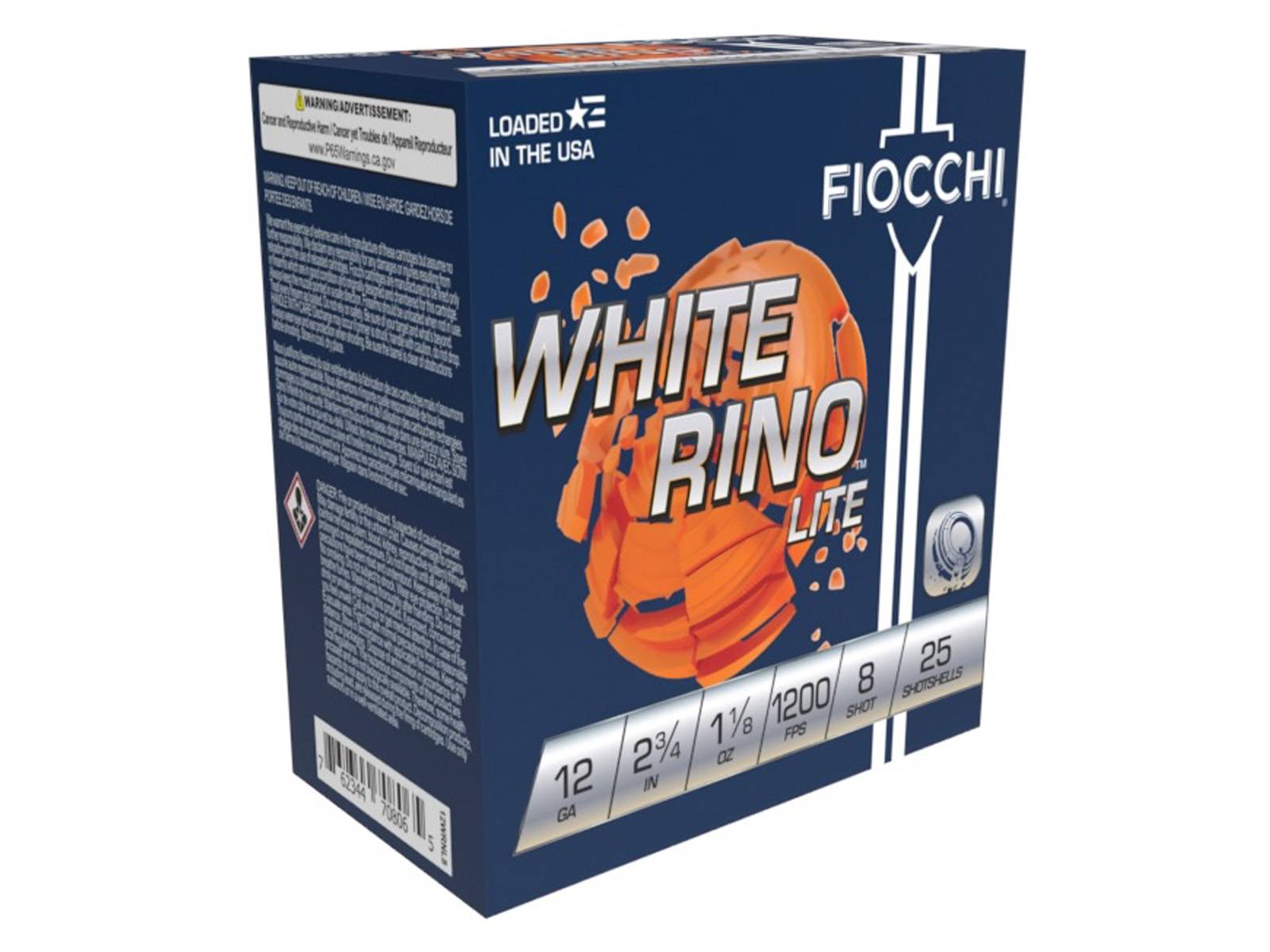 Fiocchi White Rino Lite 12 Gauge 2.75" 1-1/8 oz 8 Shot (Box)