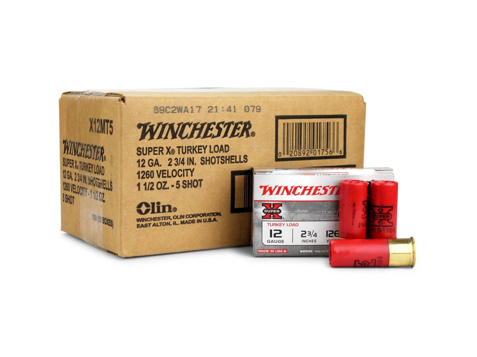 Winchester Super-X 12 Gauge 2.75 1-1/2oz Copper Plated 5 Shot (Case)